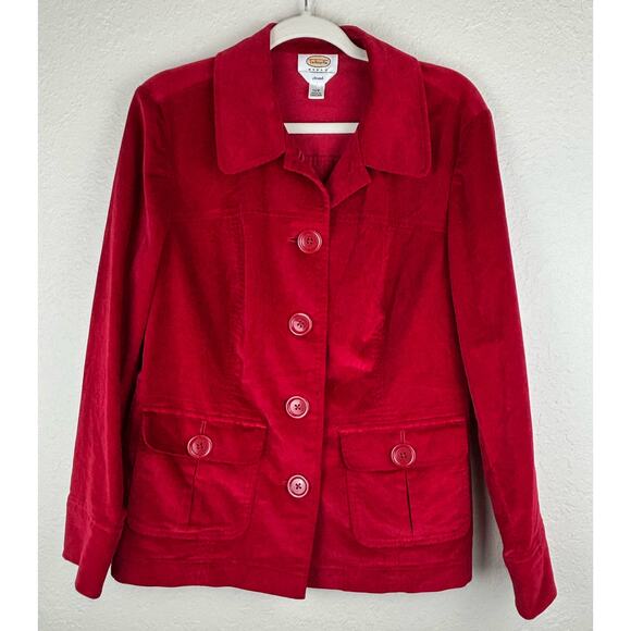 Talbots Jackets & Blazers - Talbots Vintage Red Jacket with Oversized Buttons Size 14W